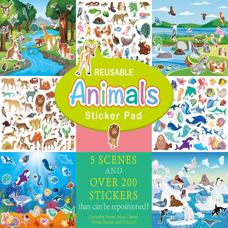 Buy Wholesale China Reusable Sticker Book Custom Printing Animals