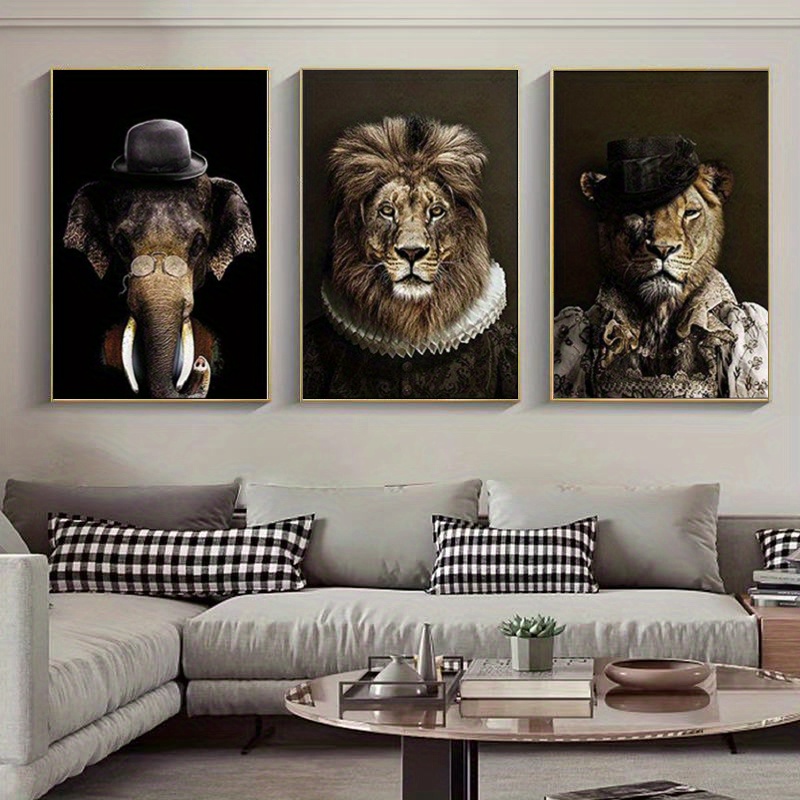 Impresion en tela Animal humano - retratos elegantes de animales salvajes y  domésticos - Abstractos - Cuadros