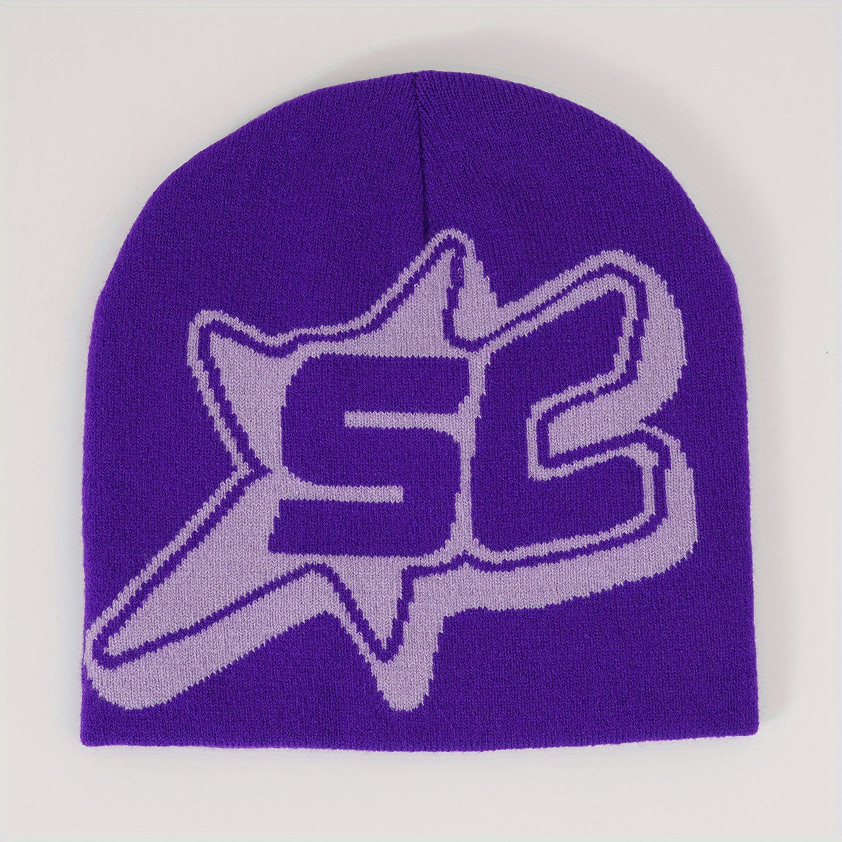 Classic Letter Jacquard Beanie Unisex Y2K Knitted Pullover Hat
