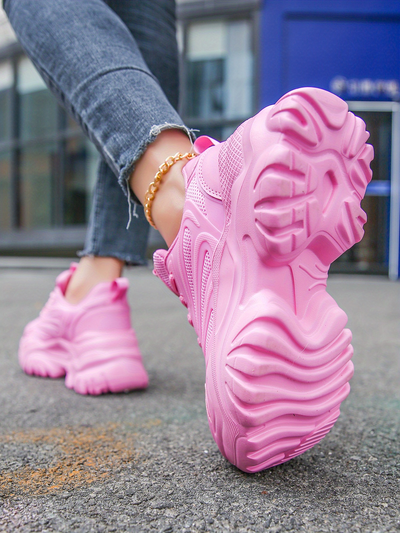 Hot pink clearance chunky sneakers