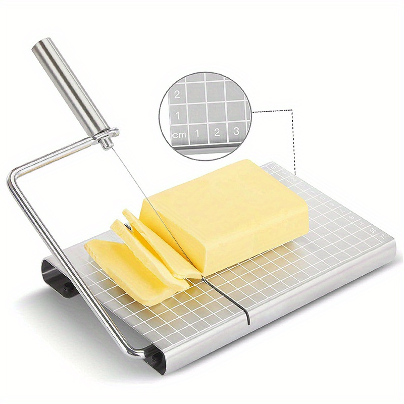 Cheese Slicer & Cutter - Multipurpose Stainless Steel Cheese and Food  Slicer with 4 Blade, Cheese Cutter Board with Accurate Size Scale for  Cutting