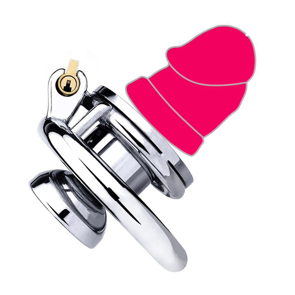 1pc Half Metal Chastity Cage * Cage Half Realistic * New * Adults Men *  Toys With Urethral To * * Market Flat Stainless Steel