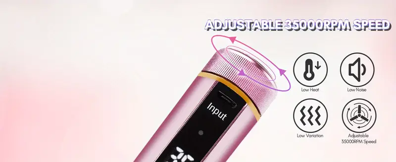cordless nail drill 35000rpm rechargeable electric nail file portable e filer professional manicure kit for acrylic nails gel polish remover 6pcs nail drill bits nail tech home diy details 3