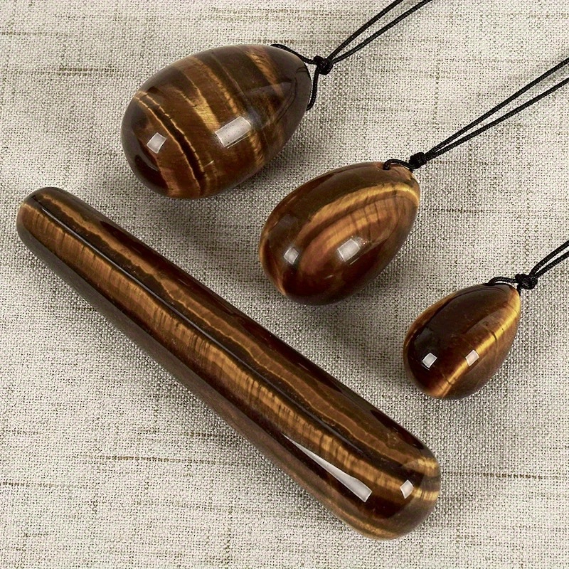 4pcs Crystal Semi-Precious Stone Jade Egg Set