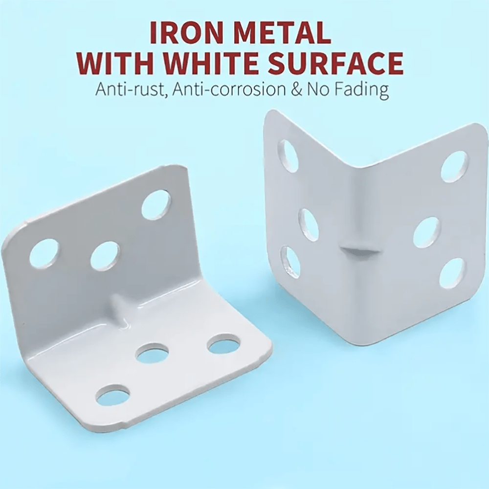 6 Holes White Corner Brackets With Screws L Shelf Brackets Temu