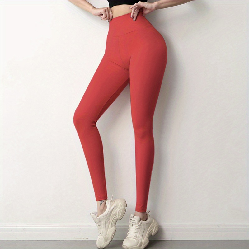 Leggings ajustados sólidos de cintura alta, Mode de Mujer