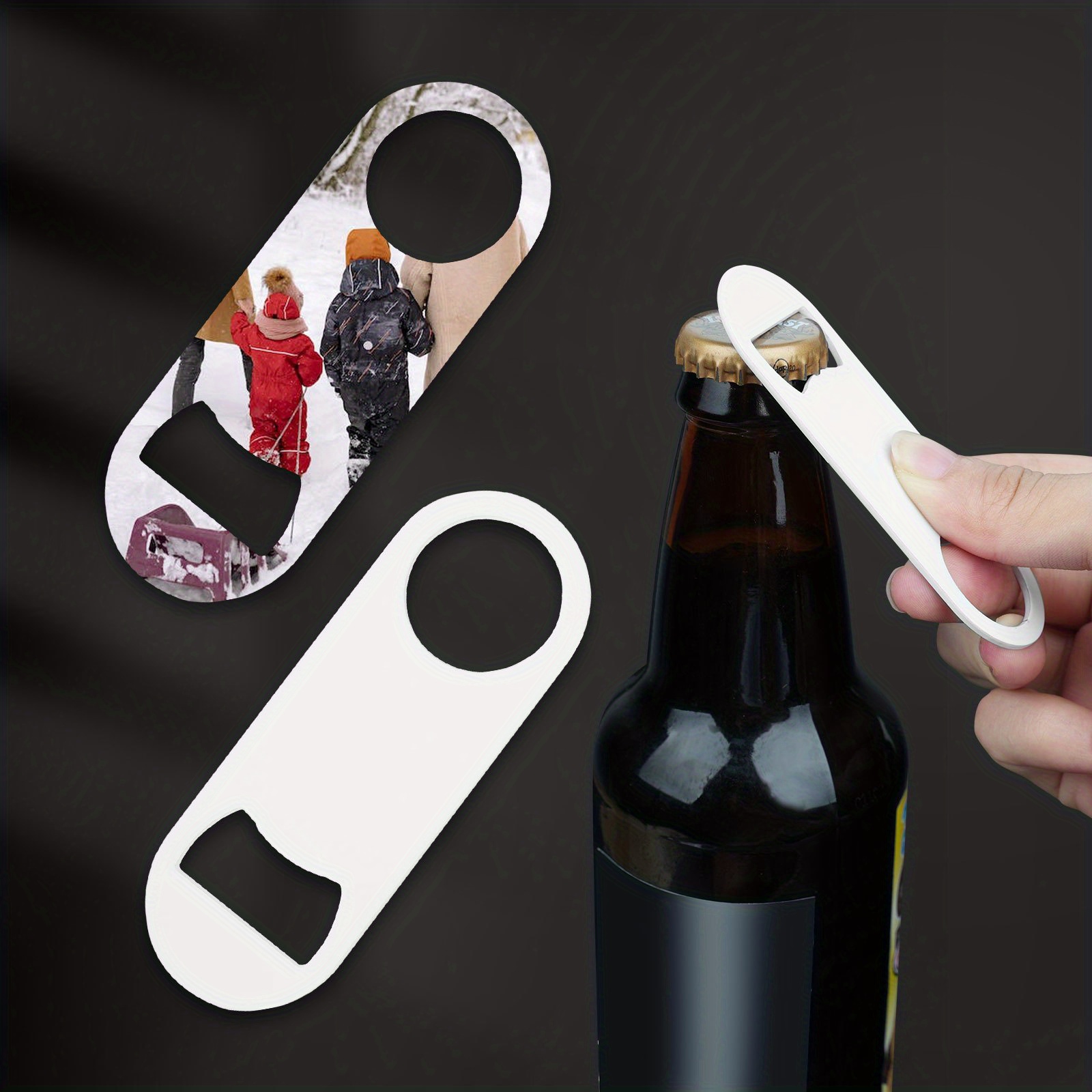 15pcs Sublimation Blanks Keychains Metal Bottle Opener DIY Gifts