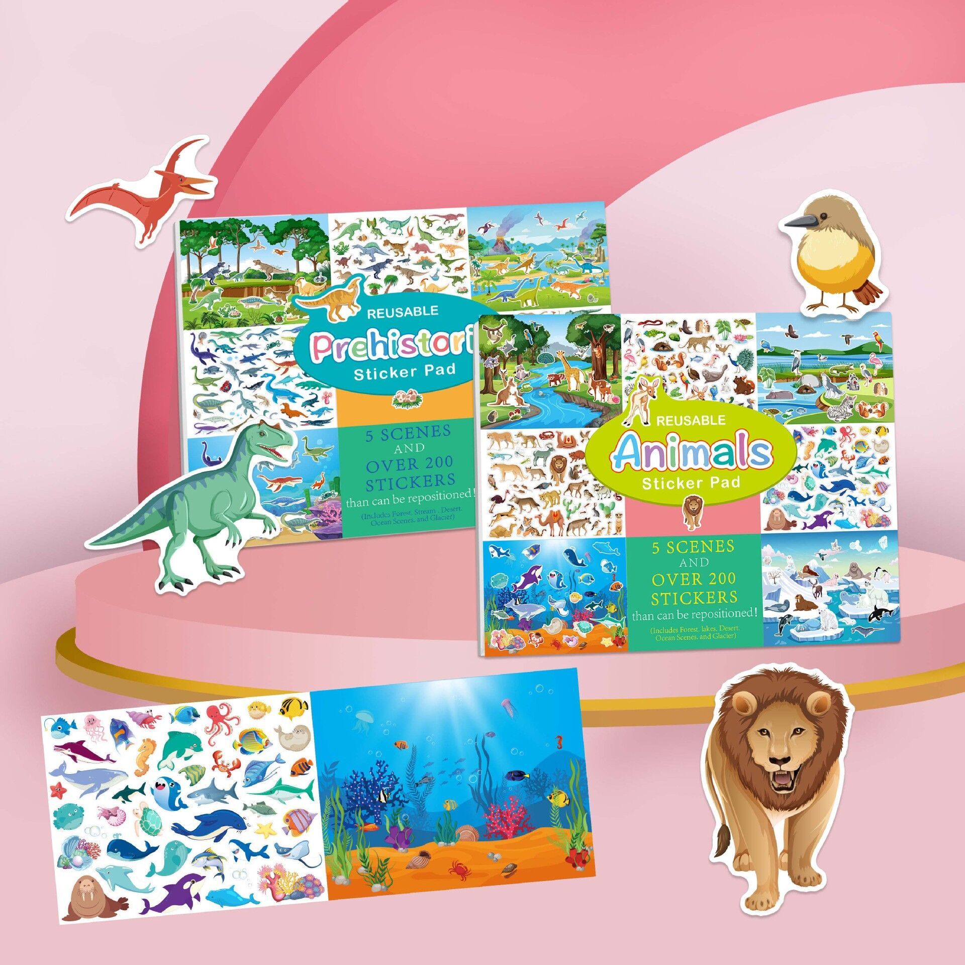 Buy Wholesale China Reusable Sticker Book Custom Printing Animals Sticker  Pads Removable Stickers For Kids & Sticker Book at USD 1.4