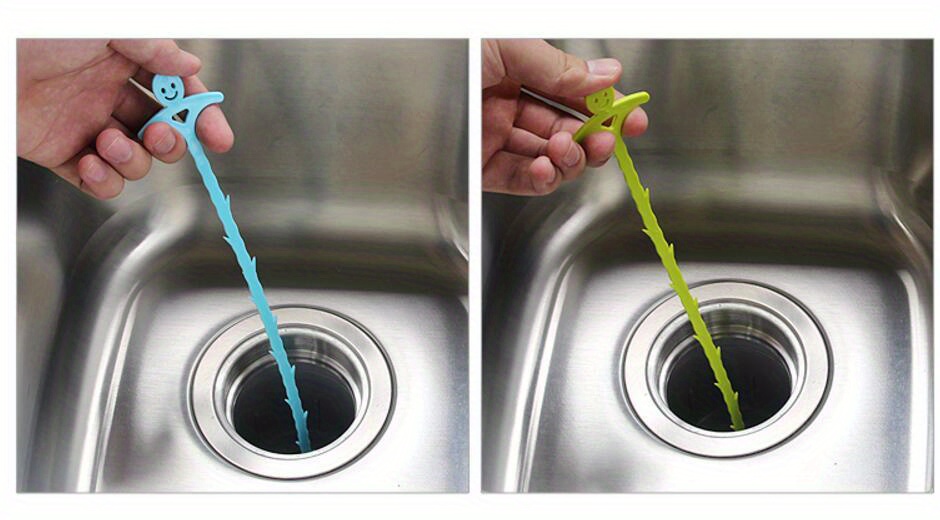 Plastic Drain Clog Cleaner Flexibility Sink Plumbing Cleaning With Hook  Bathroom Unclog Cleaning Hair Removal Stabs Tool