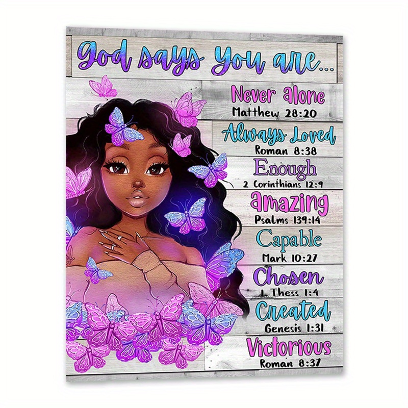  Glam High Fashion Design Wall Art Decor for Black women African  American Women Girls Teens - Positive Quote - Luxury Gift - Bathroom, Girls  Bedroom Teens Room Living room - Girly