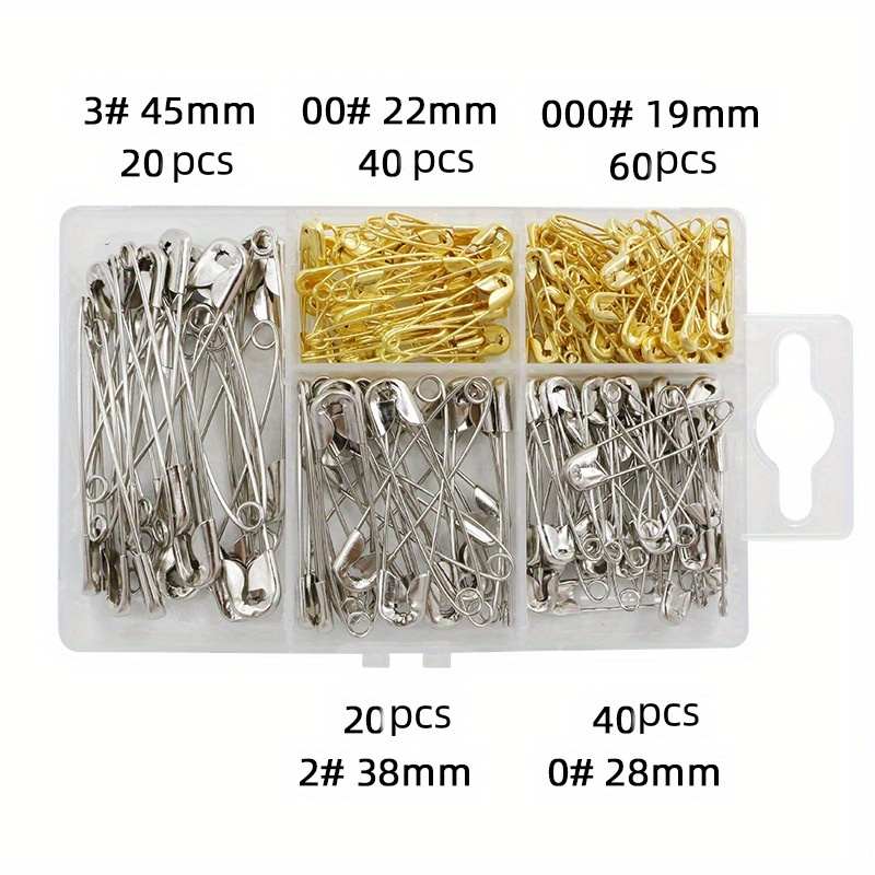260Pcs Safety Pins Assorted Size , Nickel Plated Steel Safety Pin, Large Safety  Pins and Small Safety Pins for Clothes, Crafts, Pinning, Sewing