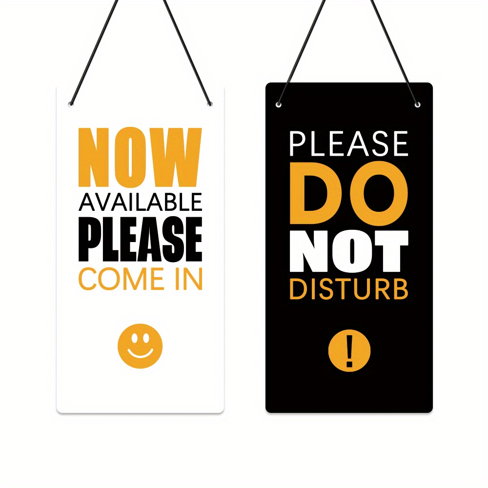TEMU Putuo Decor 1pc Now Please Pvc Door Sign, Please Do Not Disturb, Reversible Double Sided Sign For Business Conference Hotel Office, 10x 5 Inches