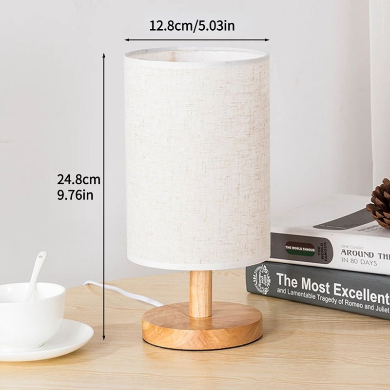 Usb Bedside Lamp Night Lights Table Lamp Bedroom Wooden Desk Temu