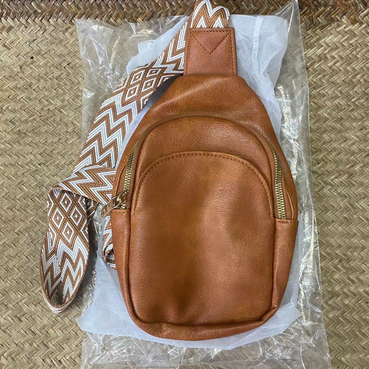 Boho Women's Crossbody Chest Backpack Bag Leather Sling Bags For