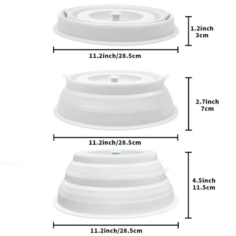 2 Collapsible Magnetic Silicone Microwave Cover Lid - 3-in-1, Anti