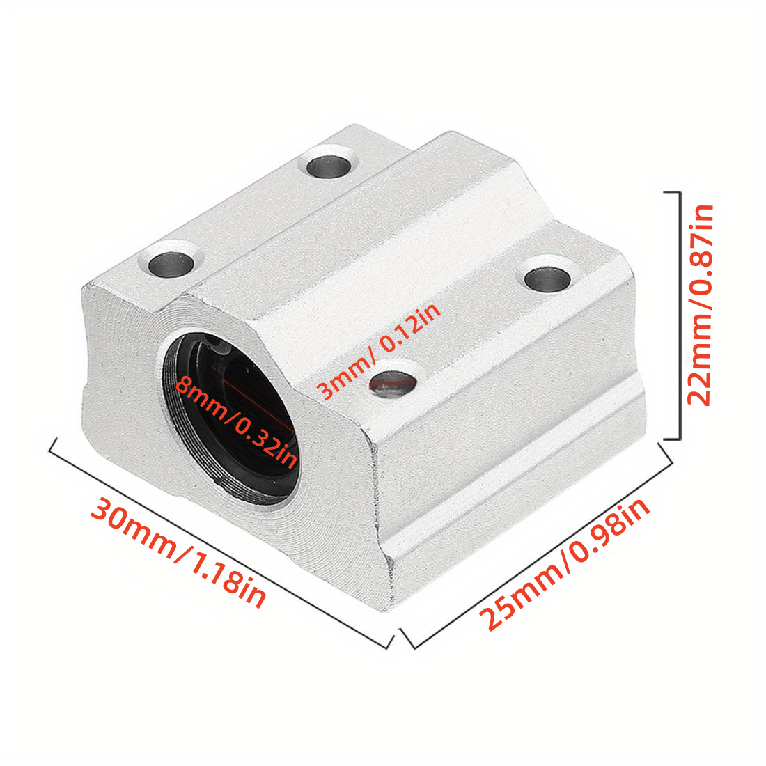 Box-type Optical Axis Linear Slider Bearing Seat Scs6 16 20