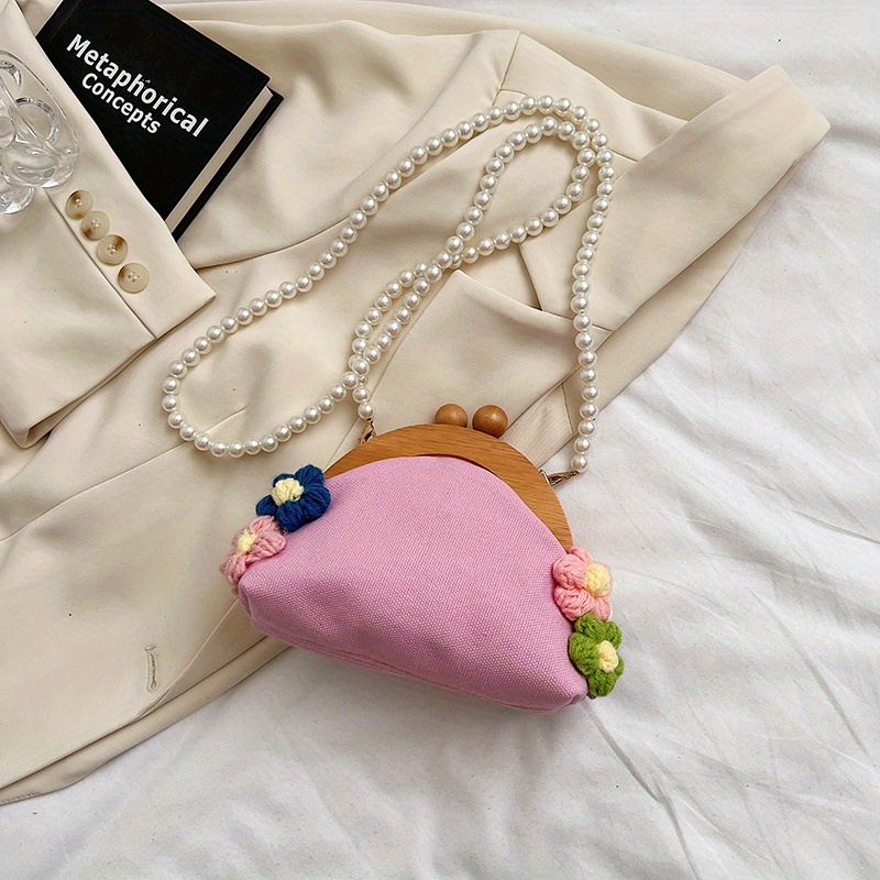 Crochet Flower Handbag Women Boho Style Summer Crossbody Bag - Temu