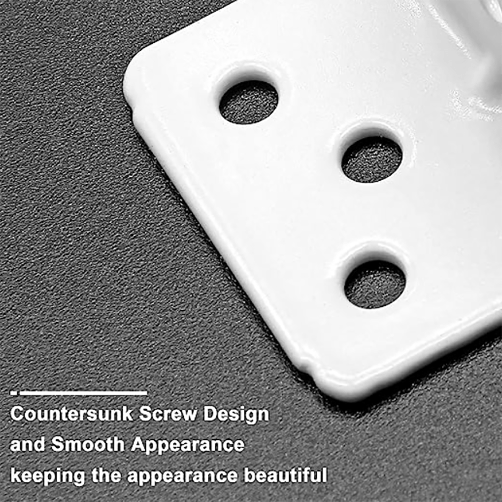 6 Holes White Corner Brackets With Screws L Shelf Brackets Temu