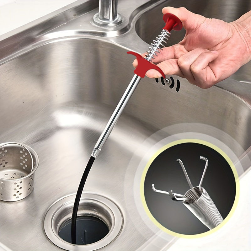 Kitchen Sink Drain Clog Remover Tool Novelty Snake Shape Spring