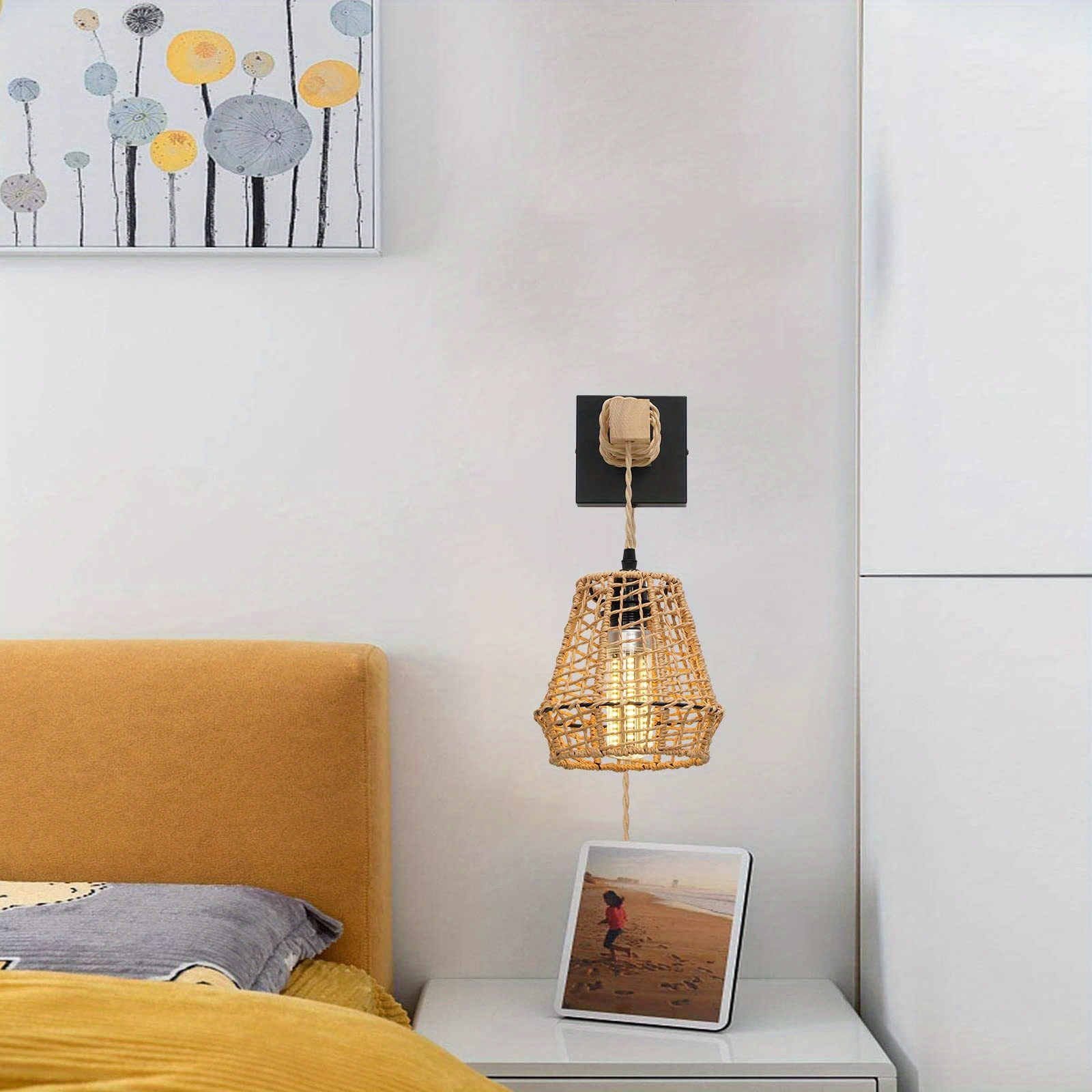Plugin Wall Lights, Two Wall Lights With Plugin Cords, Rustic Wall