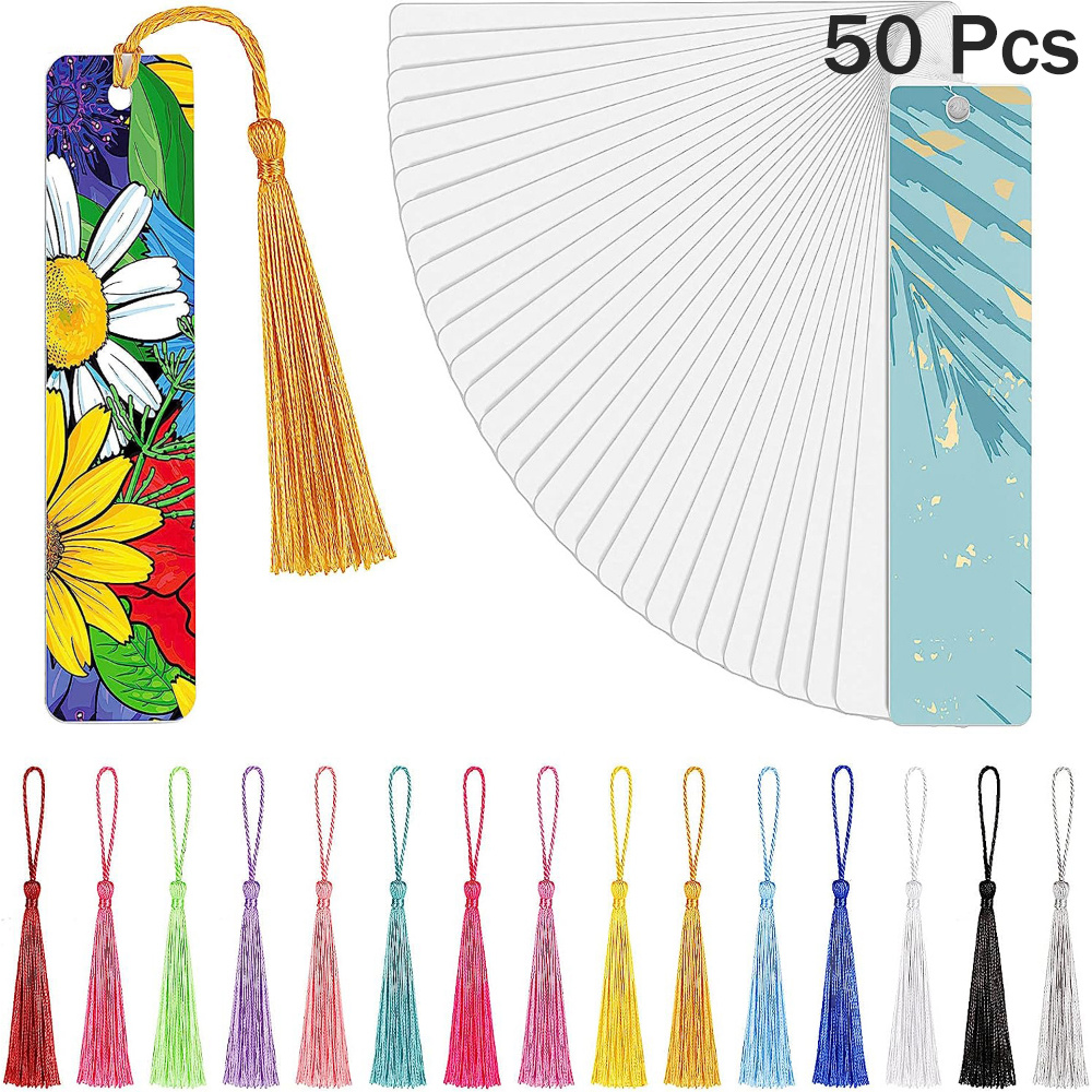 15 Pieces Blank Acrylic Bookmarks Hanging Tags Ornaments Making DIY Project