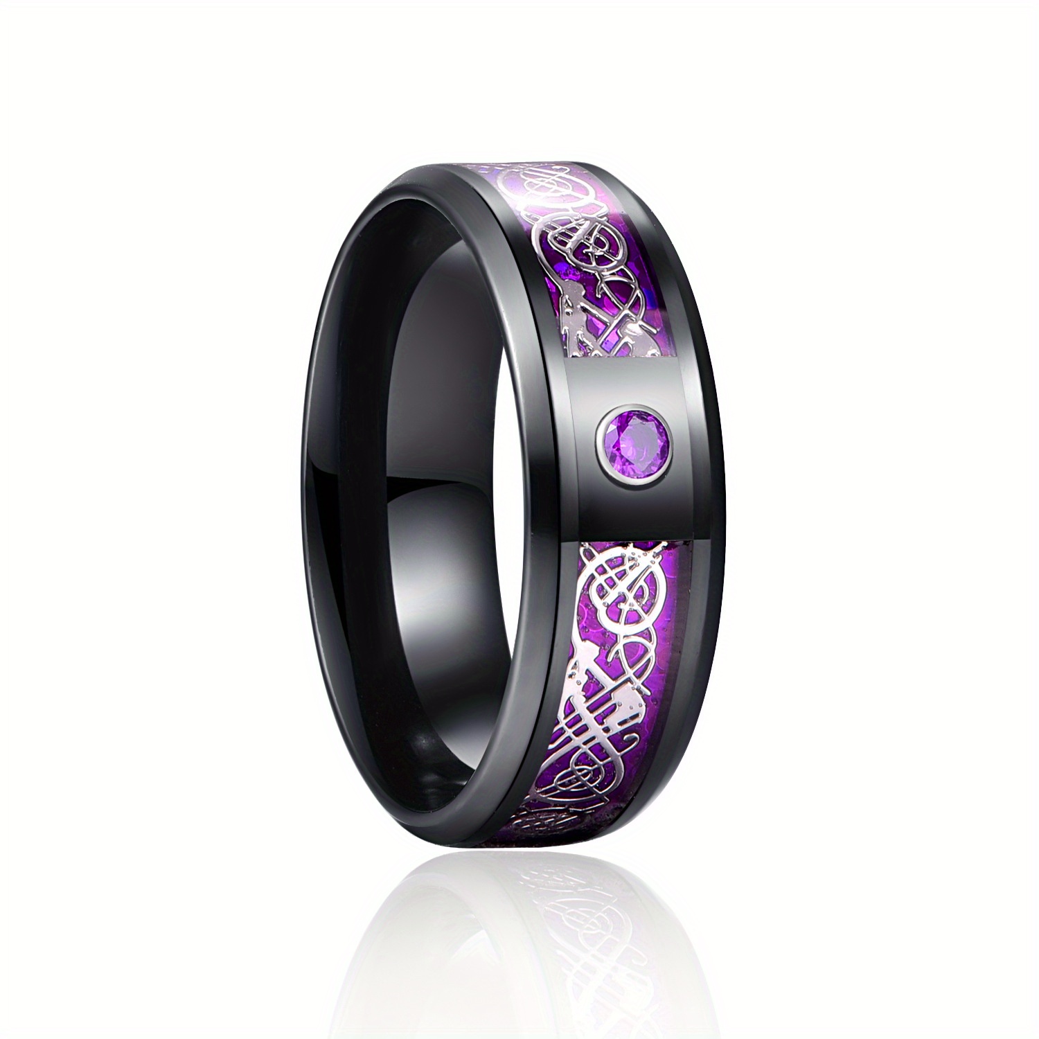 Men's Two Tone Zircon Dragon Pattern Ring