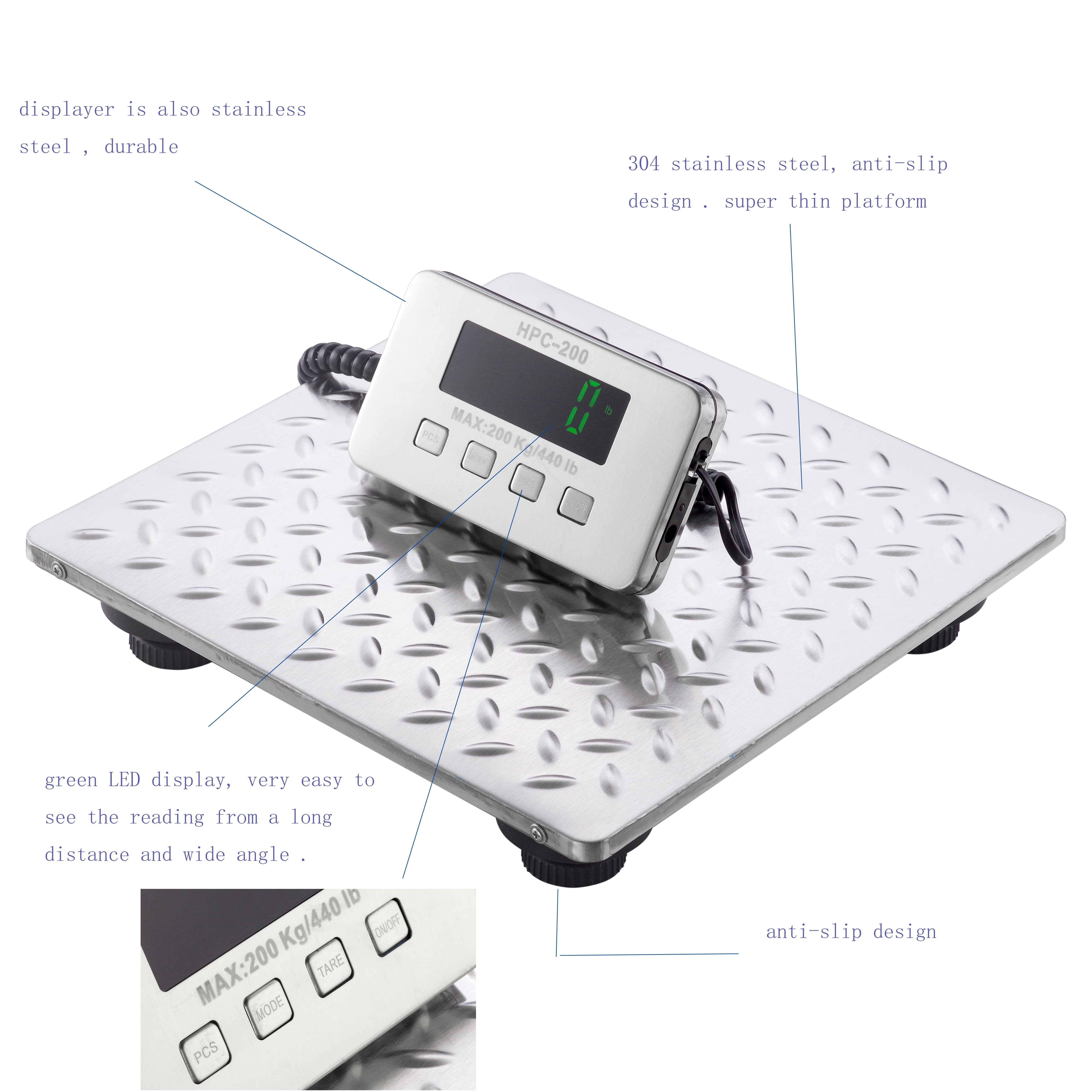 Veterinary Stainless Steel Platform Postal Scale Digital Pet