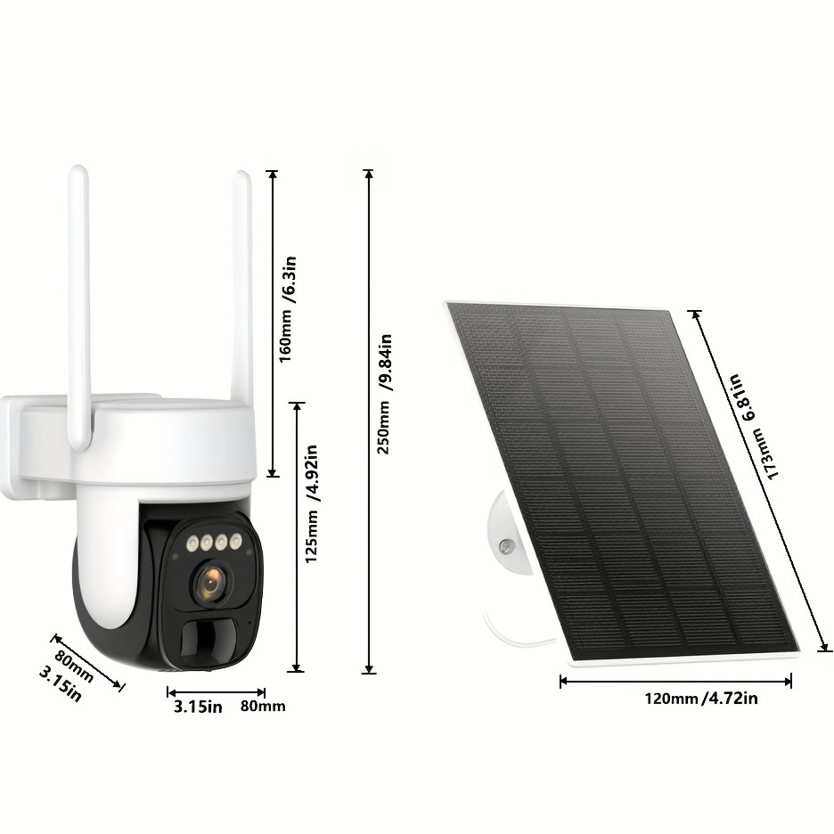 Solar Security Camera Outdoor 2k Wireless Wifi 360° - Temu