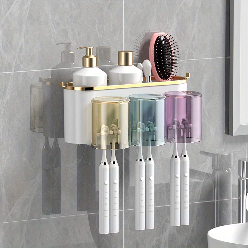 1pc Toothbrush Razor Holder for Shower, Random Color Wall Mounted