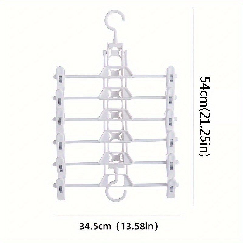 1pc pants hanger trouser rack foldable multi layer trouser hanger space saving wardrobe storage   hanging clothes rack plastic non slip multi functional storage rack details 5