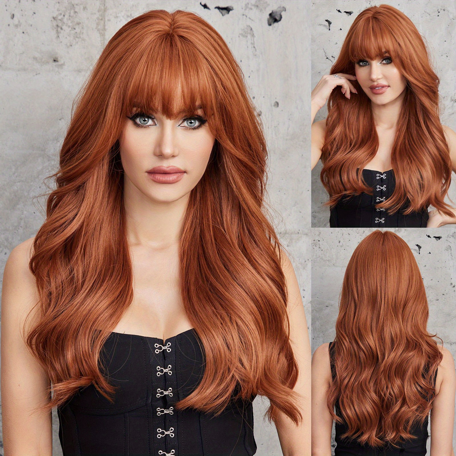 Synthetic Soft Long Curly Wigs Light Brown Wigs Bangs Wigs Temu