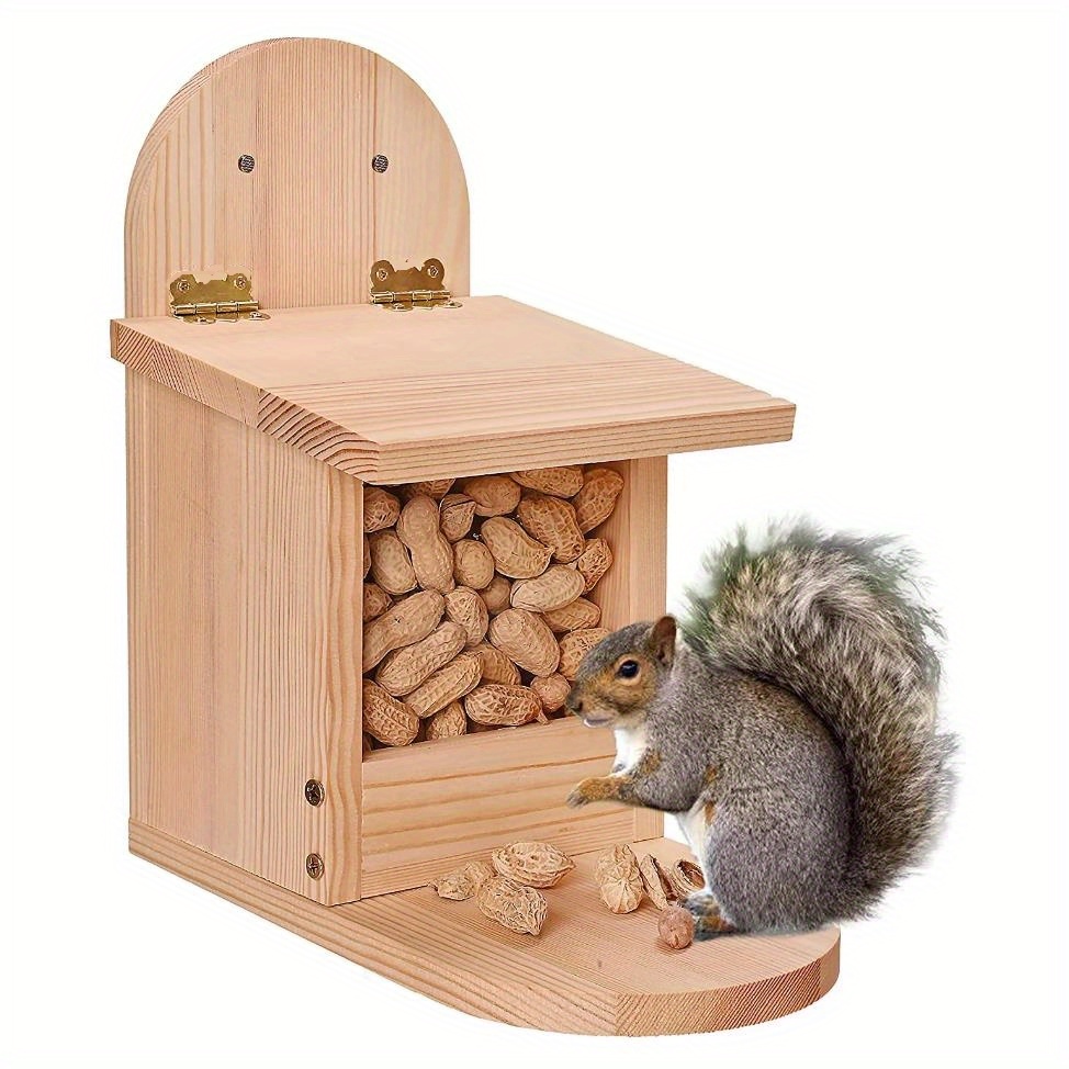 Mangeoire d'écureuil Table de pique-d'écureuil en bois avec porte-épi de  maïs et bol d'arachide pour tamia et mangeoires d'écureuil pour l'extérieur