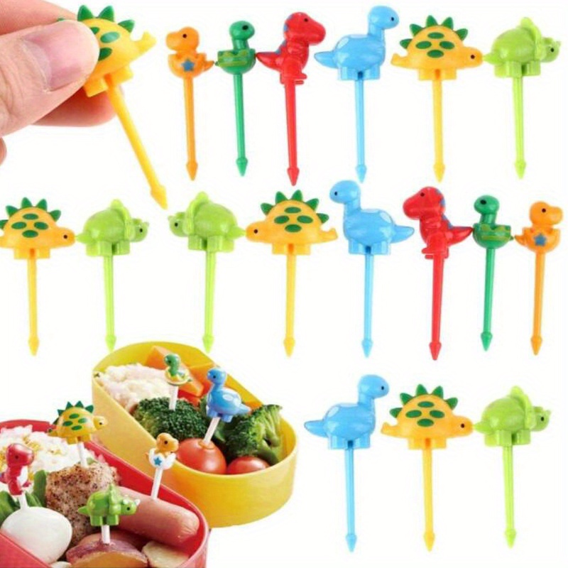 Dinosaur Food Pick Selection Of Cartoon Animal Fruits Mini Bento