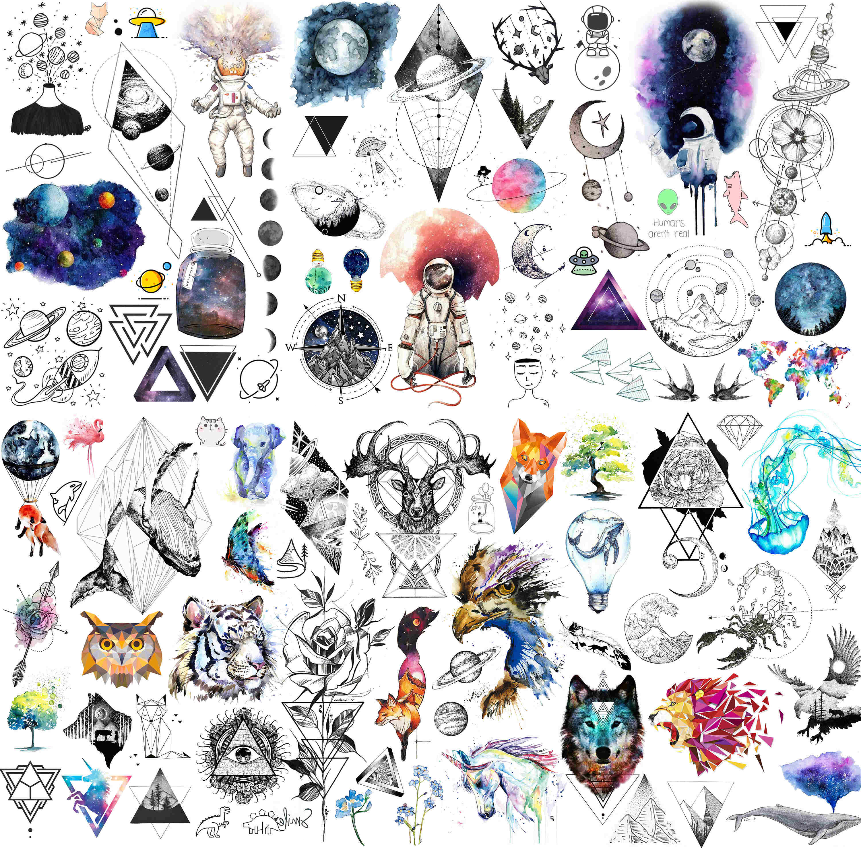 Tatuajes temporales de galaxia para niños, 96 piezas de decoración de  fiesta de cumpleaños del espacio exterior, suministros de tatuajes,  calcomanías