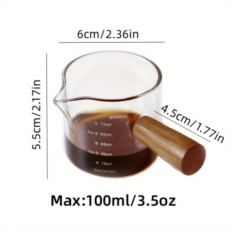 Wood Handle Glass Measuring Cup