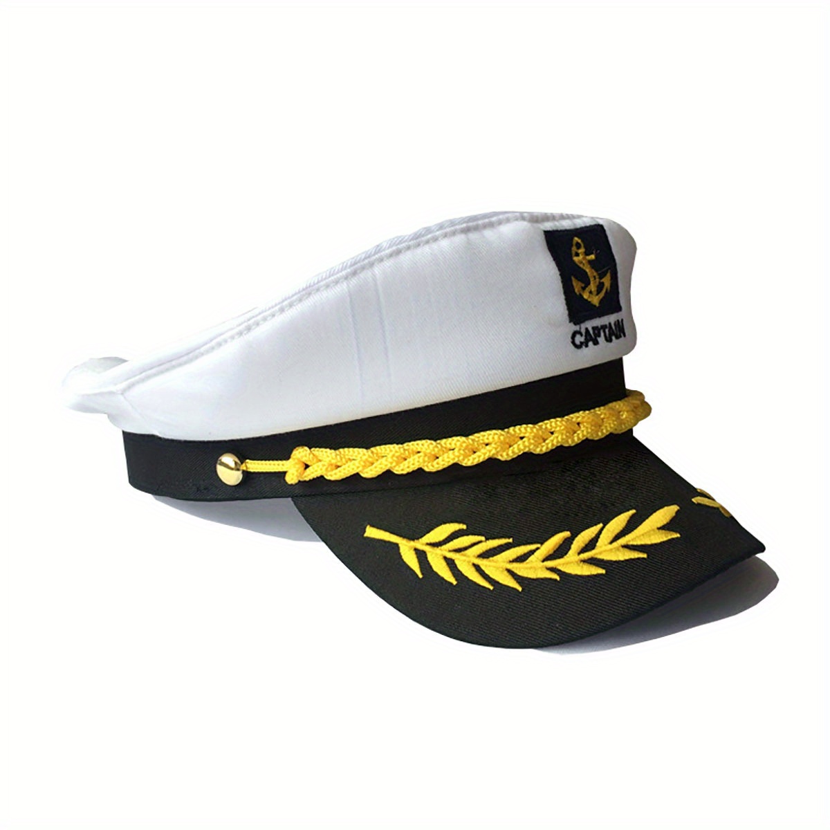 Clásico Sombrero Capitán Bordado Color Sólido Marino - Temu