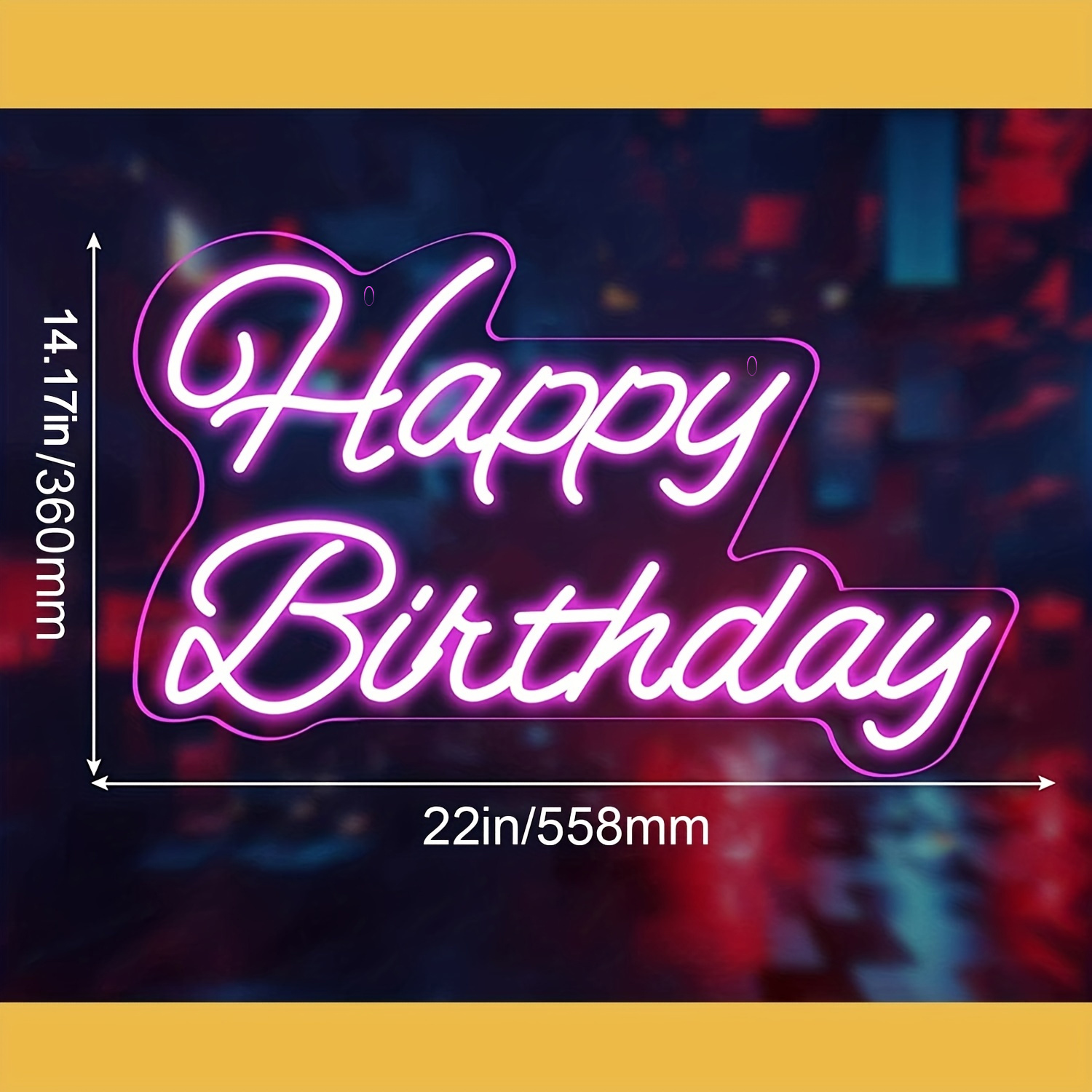 1pc 16/20 Pulgadas Led Neon Sign Happy Birthday Night Light - Temu