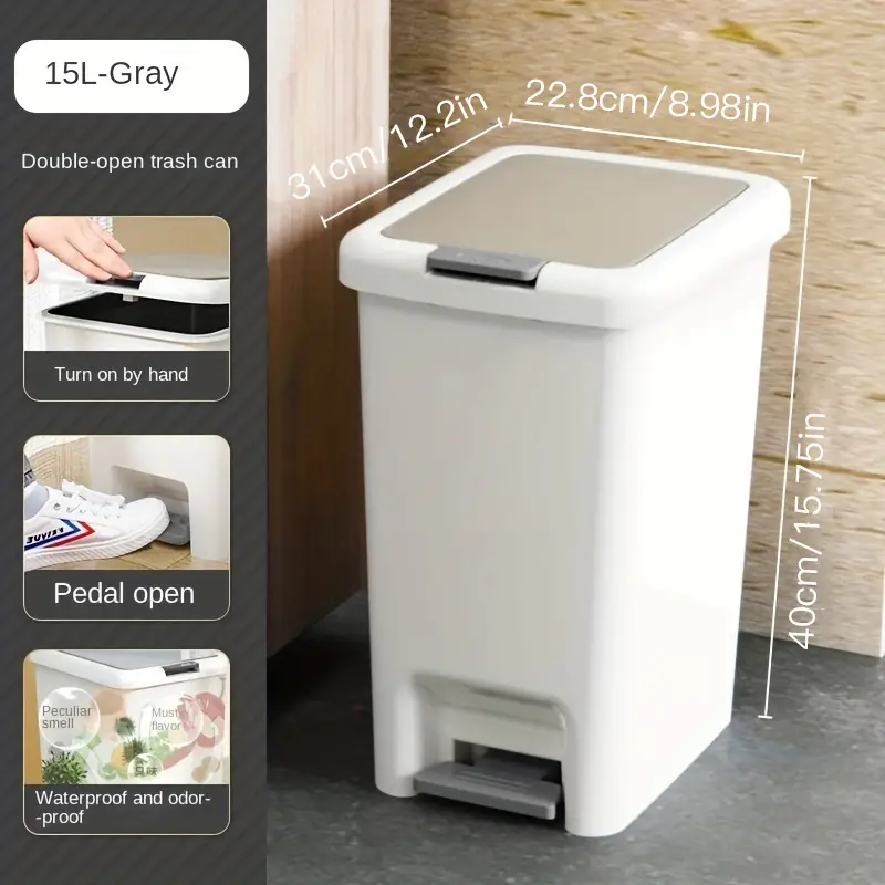 Slim Trash Can, Large Capacity Garbage Can, Narrow Waste Paper Basket With  Lid For Household Use In The Living Room, Bathroom, And Bedroom For  Shops/wholesalers - Temu