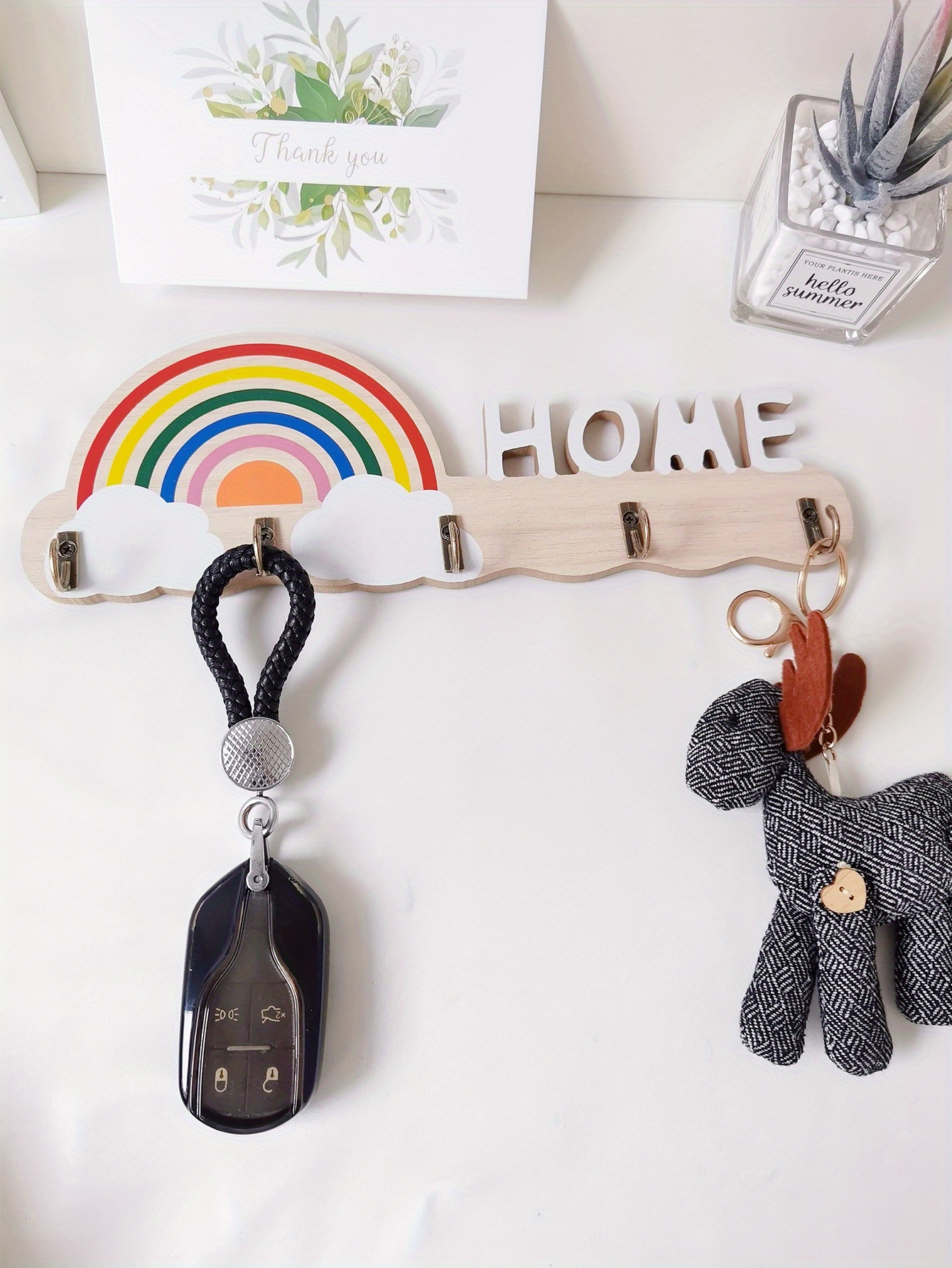 1pcs Wooden Hooks Cute Room Decor Animal Hook Wall Keychain Coat