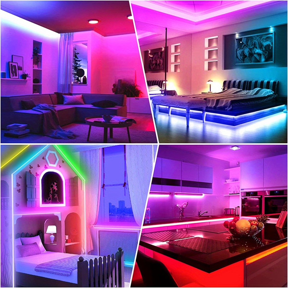 Led Light Strip Smart Rgb App Controlled Led Rope Light - Temu