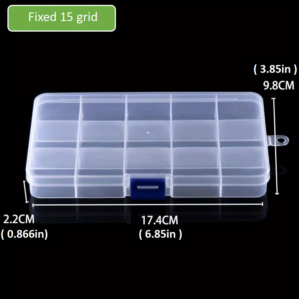 Clear Plastic Box, Rectangular Box With Removable 15 Grids , Transparent Box  for Jewelry Bead Storage Organizer -  Canada