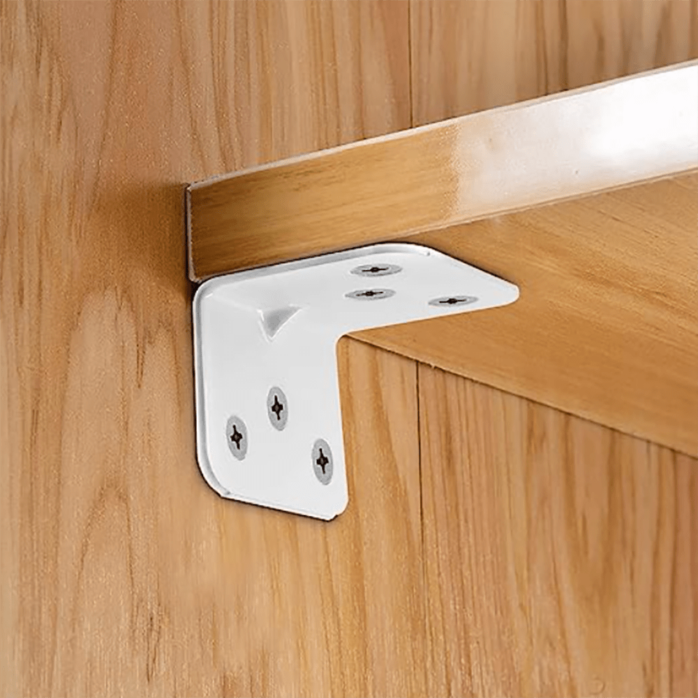6 Holes White Corner Brackets With Screws L Shelf Brackets Temu