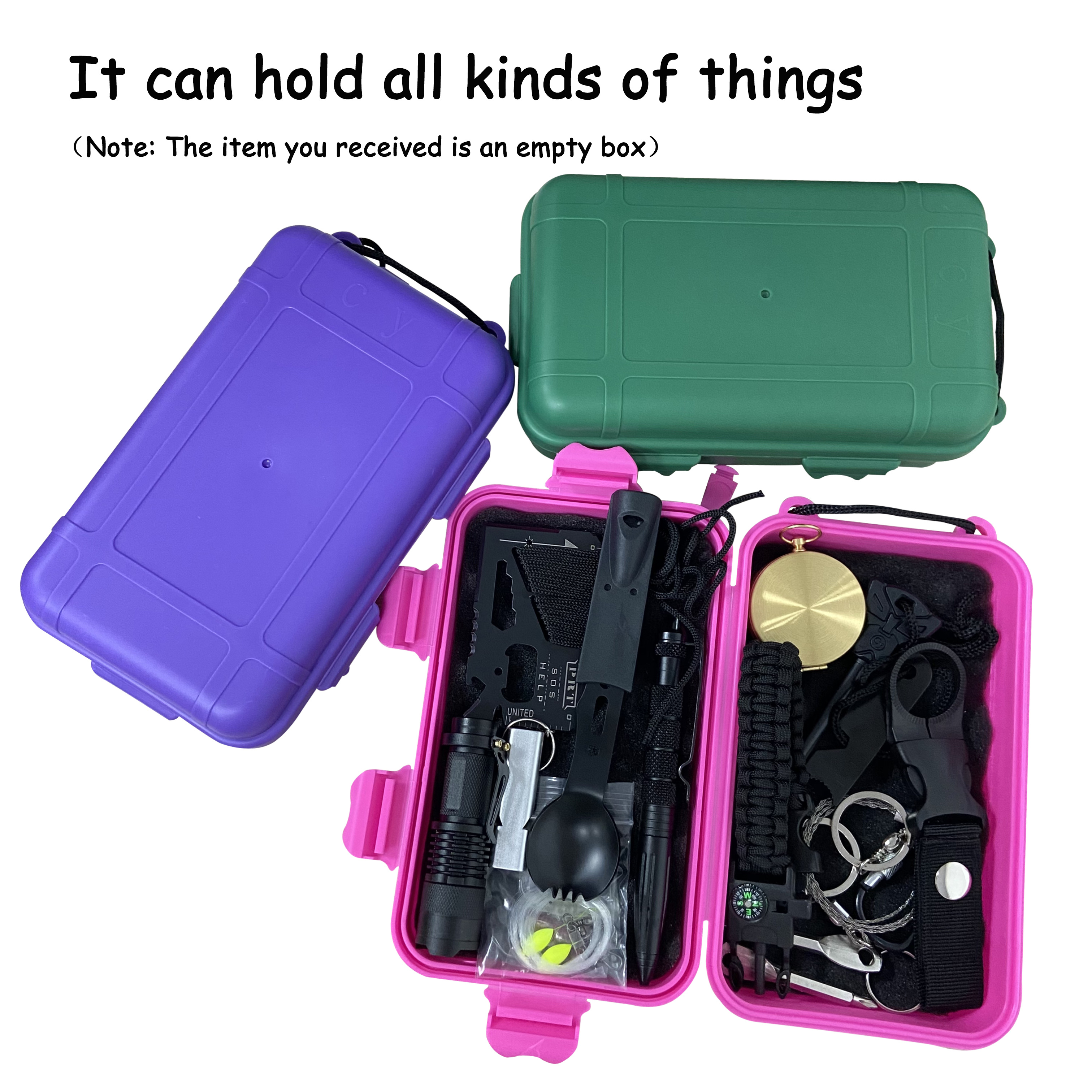 1pc Waterproof Shockproof Airtight Survival Box Black Dry Storage Container  Hiking Hunting Camping Adventures, 24/7 Customer Service