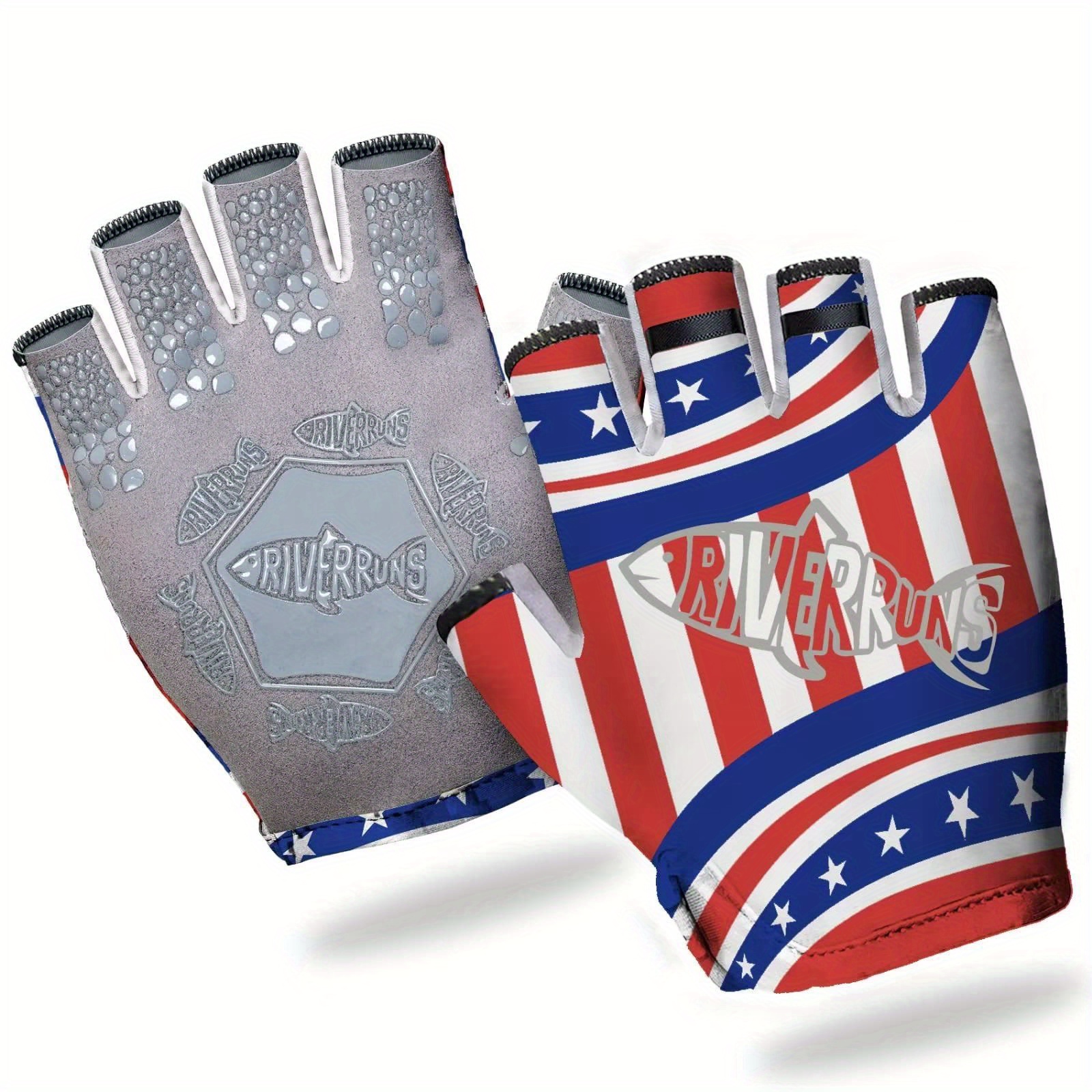 Fishoholic Fingerless Fishing Glove L/XL w' Super Grip UPF50+ UV