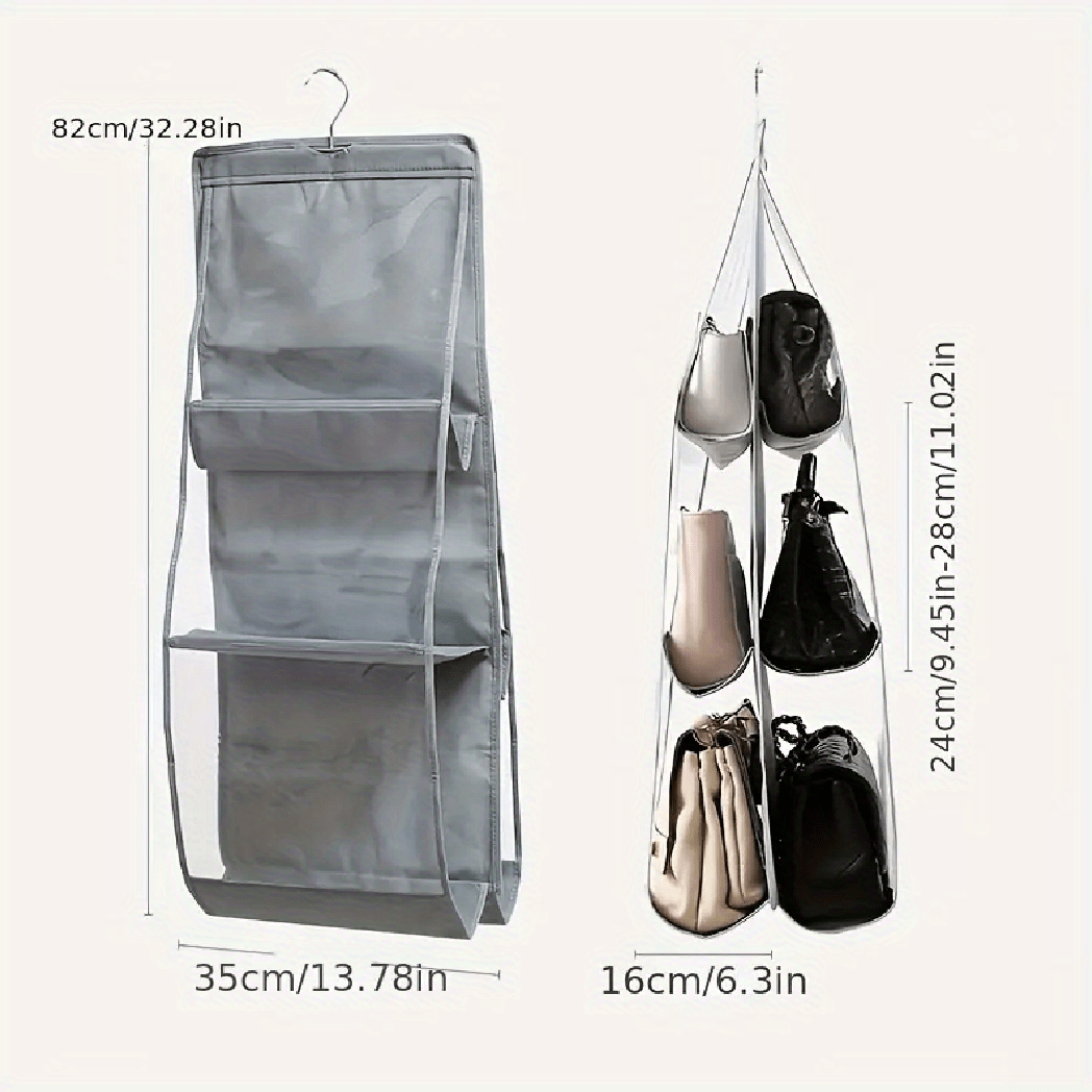 Clear Double sided Bag Organizer Foldable Wardrobe Hanging - Temu