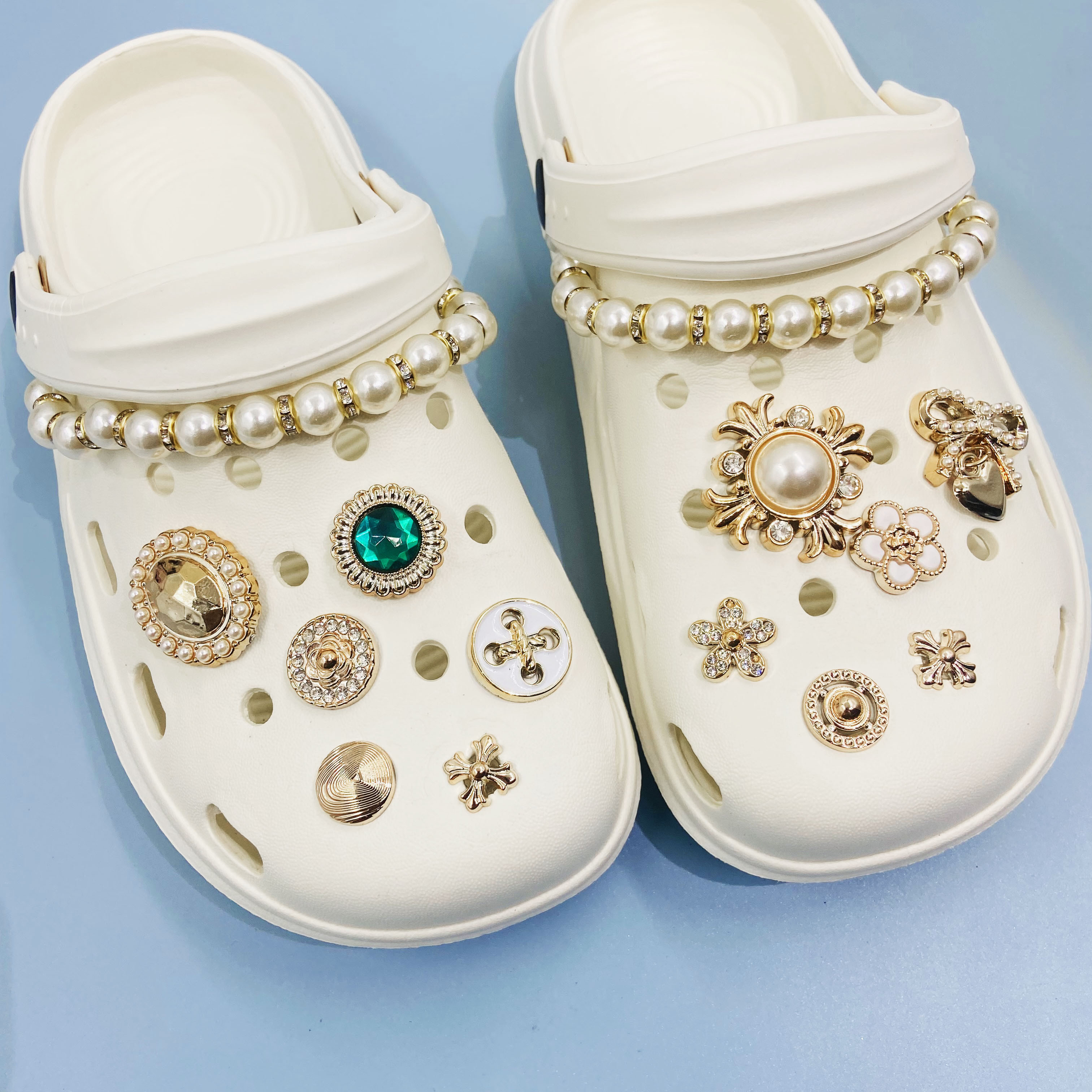 18PCS for Croc Charms Bling Flower Shoe Charms Cute Fashion Decoration Set  Clog