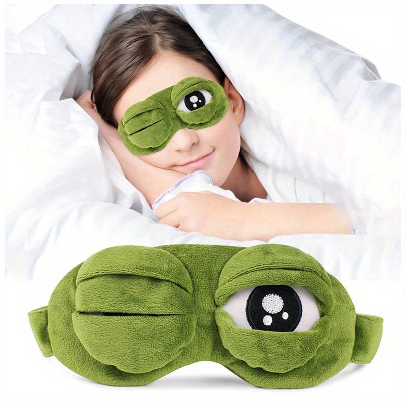 1pc Máscara Para Dormir Para Mujeres Hombres Máscara De Ojos Para Dormir  Divertida Y Linda Rana Máscara De Ojos 3D Para Dormir Regalo De Halloween