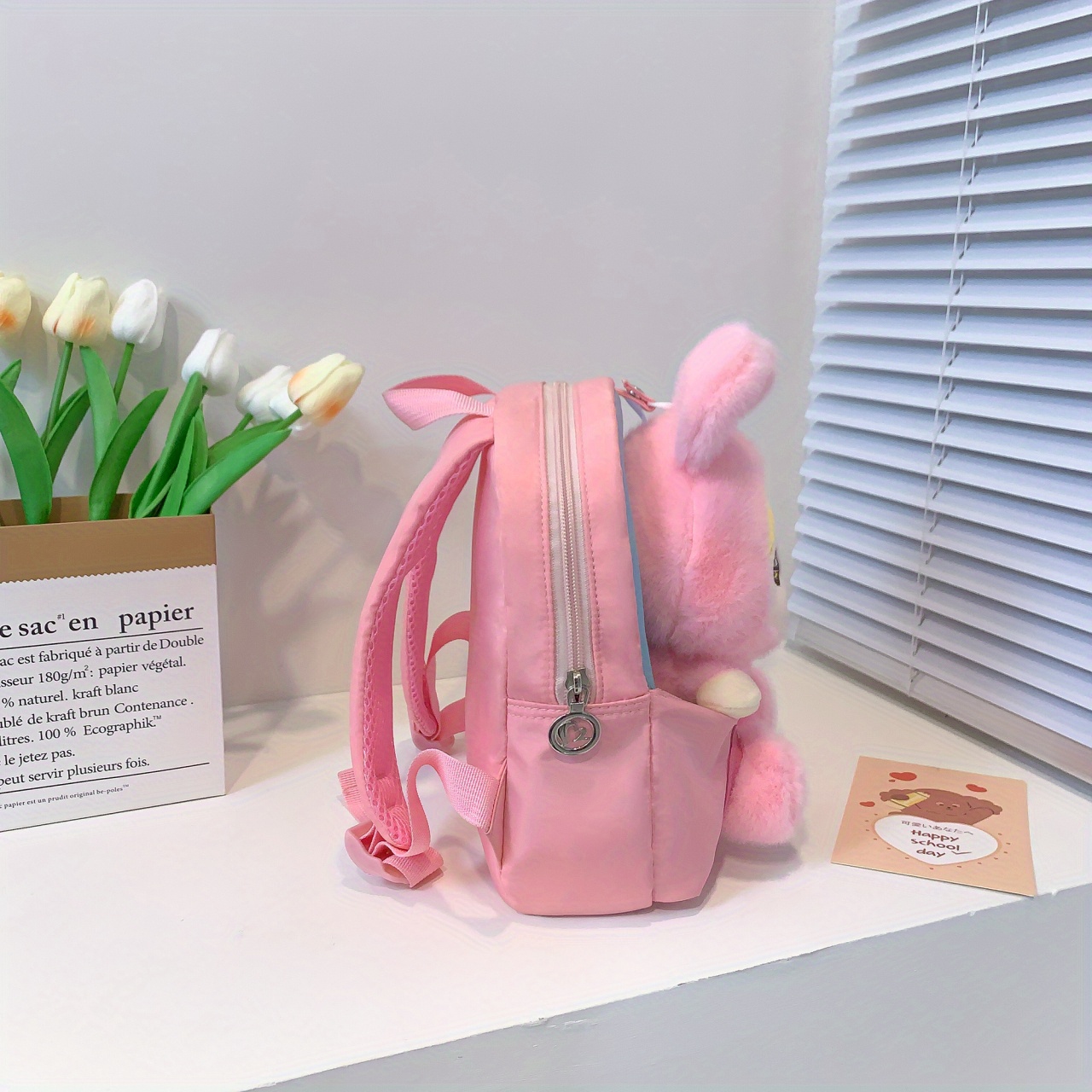 Children's Backpack With Removable Rabbit School Bag For 3-8 Years