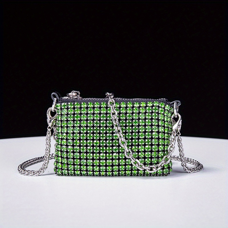 Pouch Mini Sequined Clutch in Green - Bottega Veneta