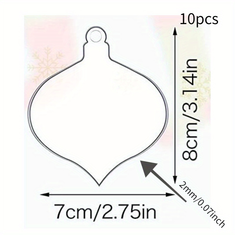 Clear Acrylic Christmas Ornament Peach Heart Shape Blank DIY Tag with Red  Ribbon for Christmas Tree Decoration Tag DIY Craft
